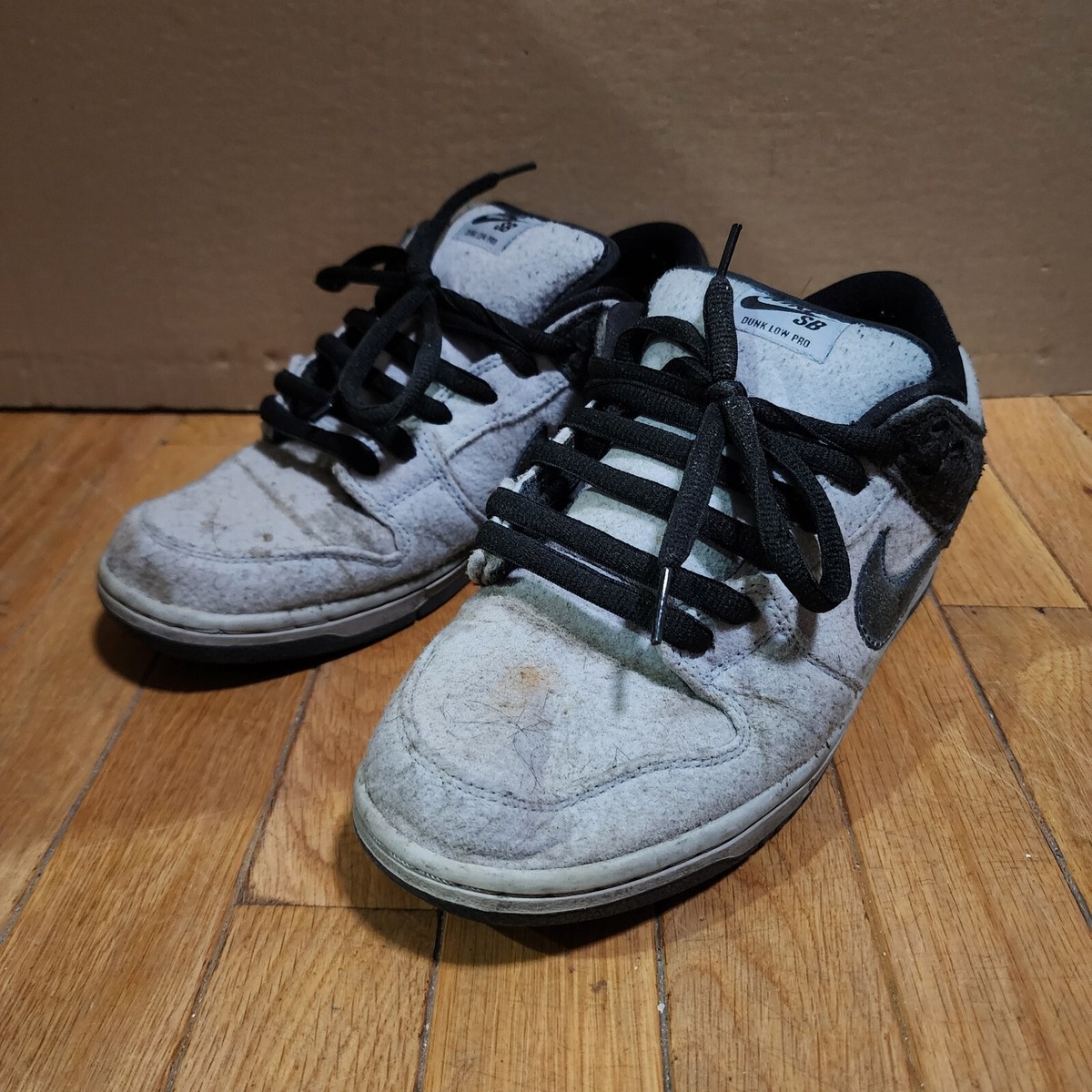 RARE Nike Dunk Low SB Wool Wolf Grey Black Size 9.5 313170-015 