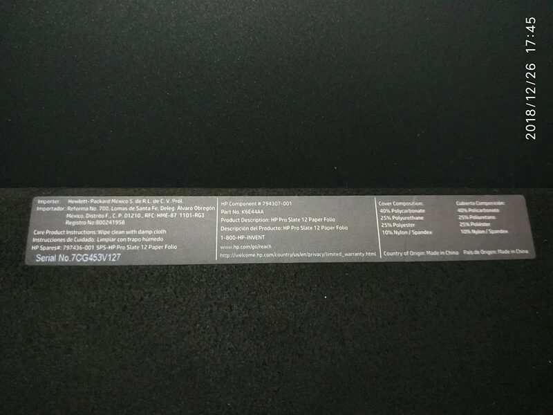 New FOR HP Pro Slate 12 Paper Folio 794307-001 797436  smart cover  Shell - Image 4 of 4