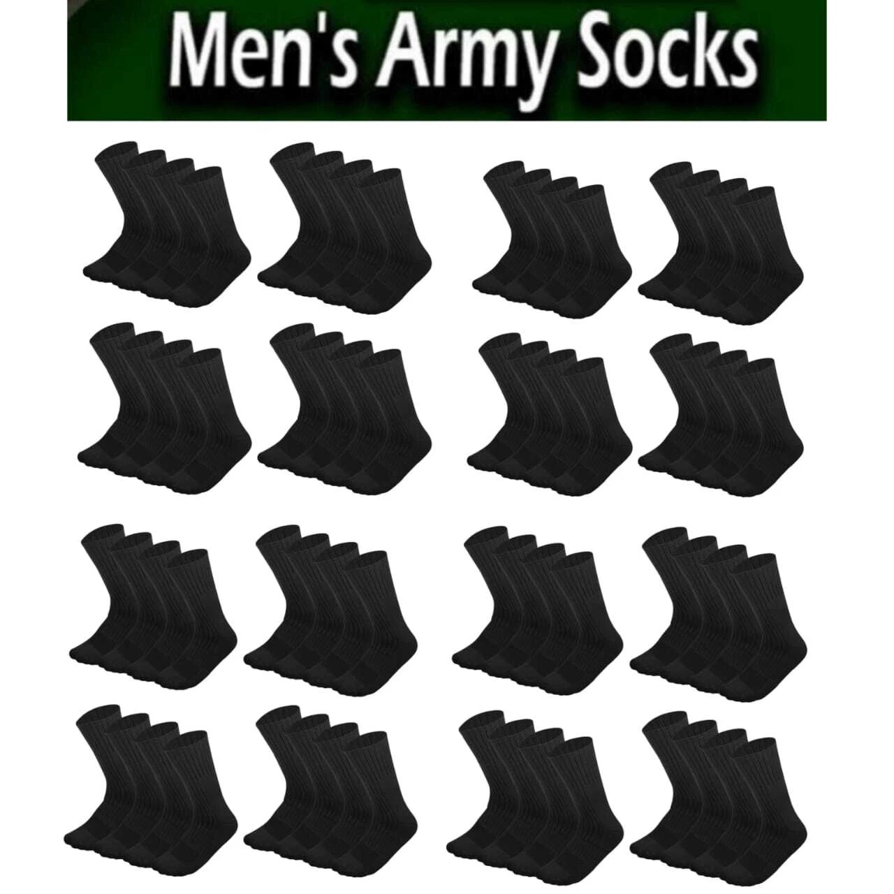 Wholesale Mens Black Army Military Socks Combat Trekking Hiking Size 10-13,13-15
Opens in a new wind