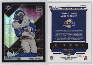 2021 Panini Donruss Optic The Rookies Black Pandora Prizm /25 Tutu Atwell RC