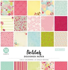 Colorbok 68lb Designer Single-Sided Paper 12"X12" 50/Pkg Delilah, 25 Designs/2 E