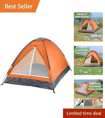 Dome Shape 2-Person Tent with Storage Pocket & Quick Assembly - Ideal for Travel