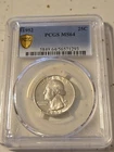 PCGS MS64 1952-P Washington Quarter Philadelphia Mint 90% Silver