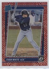 2021 Panini Donruss Optic Rated Rookie Red Dragon Prizm /110 Evan White #60 0q0m