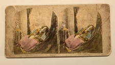 Color Tinted Stereoview Photo Sleeping Woman #135 Jealousy's Dream