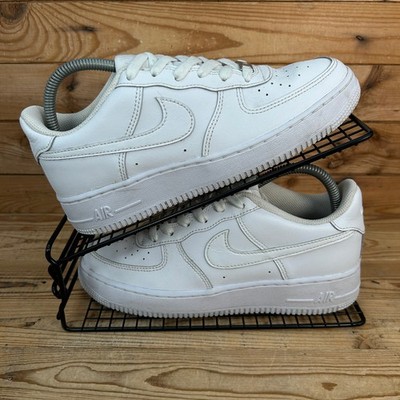 Nike Turnschuhe Damen Größe UK 5,5 Air Force 1 Low Triple Weiß Leder Schuhe GS