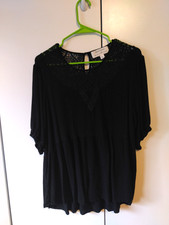 Women's Crochet Details Top Size XL Whimsigoth Dark Romantic Goth Fairy Grunge