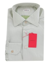Kiton Light Green Solid Cotton Shirt - Slim - 16/41 - KT1122231