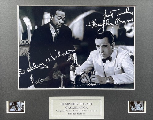 CASABLANCA 1942 Original 35mm film Cell Memorabilia + Bogart Signed Repro - Bild 5 von 12
