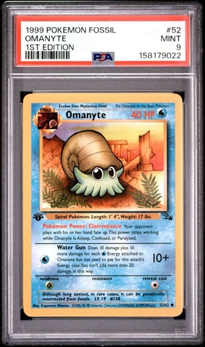 Omanyte (1st Edition) graded PSA 9 for sale on eBay