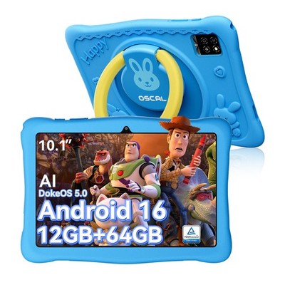 OSCAL KIDO 2 10.1'' Kinder Tablet 12GB(4+8) 64GB Android 16 TÜV Augenschutz WiFi5