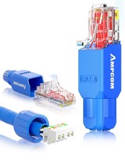 12Pack Cat6 Tool Free UTP Field Termination Modular RJ45 Connector Plug Blue