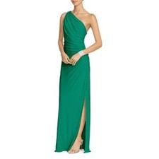Lauren Ralph Lauren One Shoulder Gown Womens 2 Green Formal Gala Embellished