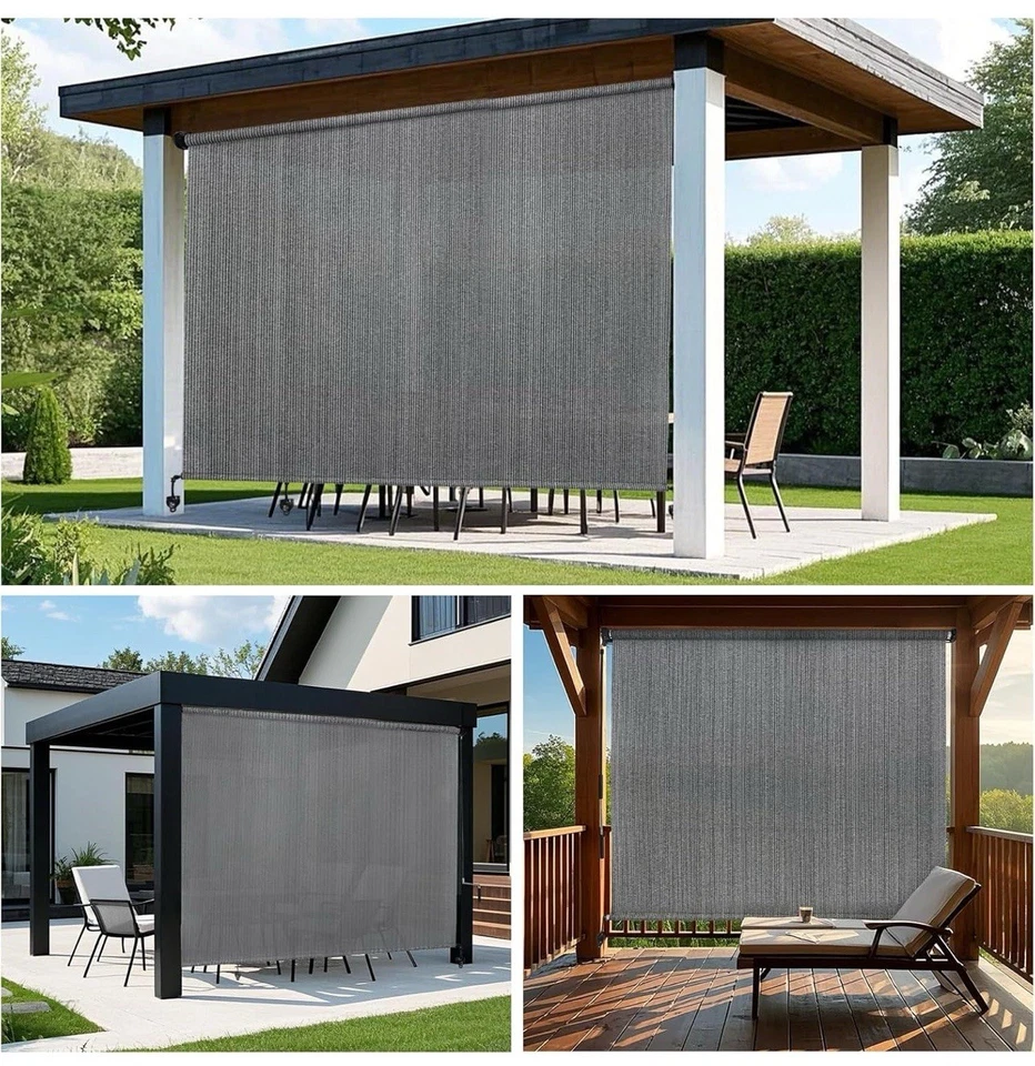 Rolo externo cinza claro 8'(L) x6'(H) - enrolável externo sem fio - Imagem 4 de 4