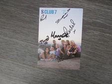 S Club 7 Pop Music Band Original Hand Signed by all Members Photo Card