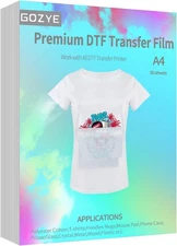 Premium DTF Transfer Film - 50 Sheets of A4 Matte PET Heat Transfer Paper