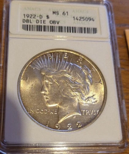 1922-d Peace Dollar VAM-4 Doubled Motto ANACS MS61 ( Top 50 Variety )