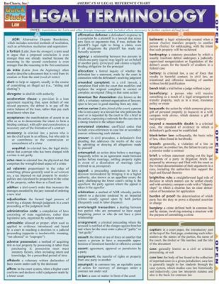 Legal Terminology : QuickStudy Laminated Reference Guide