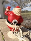 Christmas Blowmold 1950s Glowing Jovial HY-G SANTA Lighted Hard Plastic Decor — photo 5