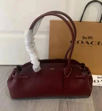 CCC30 Coach Leather Empire Carryall Bag 34 Shoulder Bag Brass/Merlot Outlet