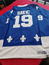 NWT Joe Sakic CCM Quebec Nordiques Jersey Blue