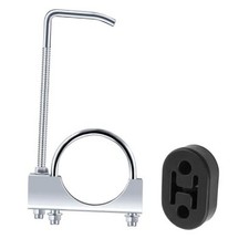 Car 2.5" Exhaust Clamp with Rod  Rubber Exhausts Hangers Kit,Exhaust Hanger