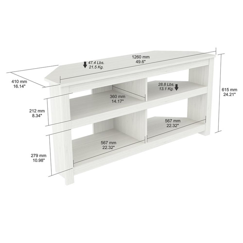 Inval America 4-Shelf Wood TV Stand for TVs up to 60" in Washed Oak