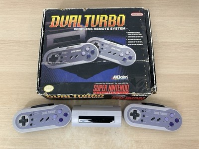 Acclaim Dual Turbo WIRELESS Nintendo SNES Controllers w/ Box - 1 Good, 1 Bad