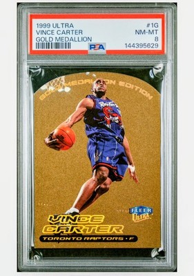 1999 ULTRA GOLD MEDALLION VINCE CARTER PSA 8 LOW POP NO PSA 10 1G MAGNITO CARTER