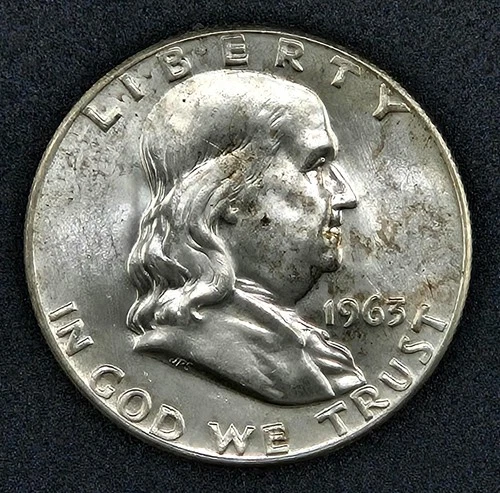 1963 D - Franklin Half Dollar - 90% SILVER - Uncirculated
