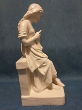 Antike Europäische Gips Skulptur Mädchen Figur ca. 1890–1925 Jugendstil