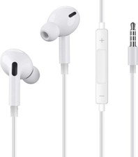 FNISO Wired 3.5mm In-Ear Earphones with Mic Noise Cancelling Hi-Res White