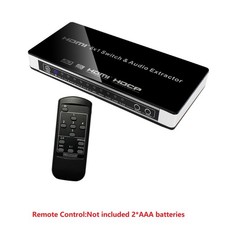 4K 1080P 5x1 Port HDMI Switch Splitter w/ Remote Control Power For PS4 PS5 Xbox