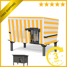 Sudiwei Feral Cat House Cover - Outdoor for Winter - L, Orange