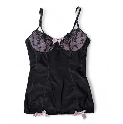 VS Sexy Little Things Corset 34C Bustier Lace Cami Black Pink Y2K Coquette 03/06