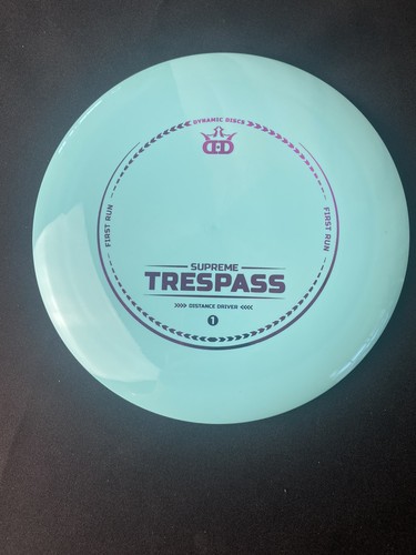Dynamic Discs Supreme Trespass Distance Driver First Run 172 Gram Disc Golf Blue - Picture 2 of 8