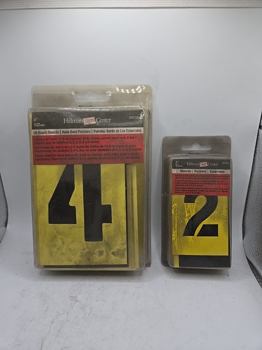 Hillman 839726 4" Oil Board Stencils 847026 2"  Letters Numbers Punctuation 3A7