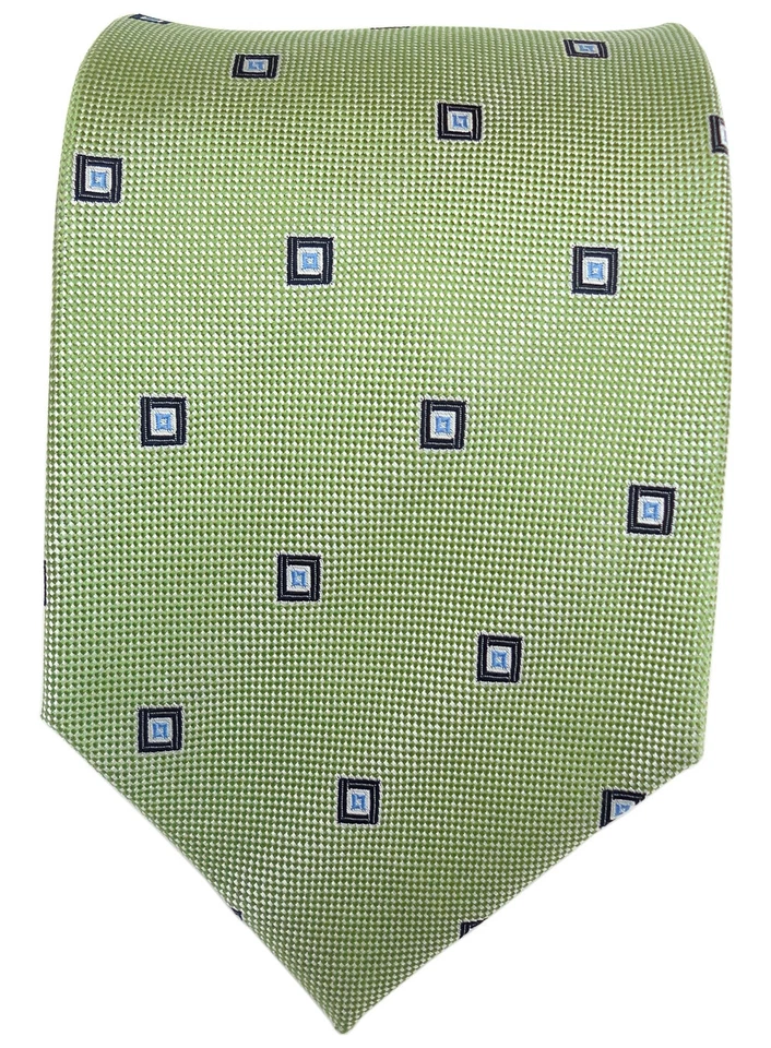 Designer Seidenkrawatte grün hellgrün silber blau gemustert - Krawatte Seide Tie - Bild 1 von 1