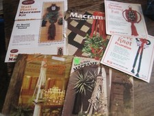 Macrame Elegance/SUNSET TECH/POT HANGERS/XMAS KISSING BALL LOT OF 6 PATTERN BKS