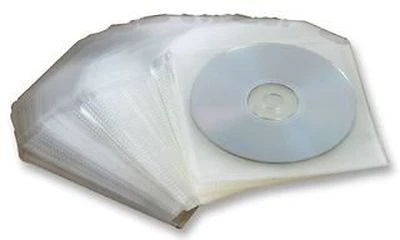 DRAGON TRADING CD/DVD Disc Sleeves 120-micron Polypropylene. Pack of 100 Plastic CD Sleeves