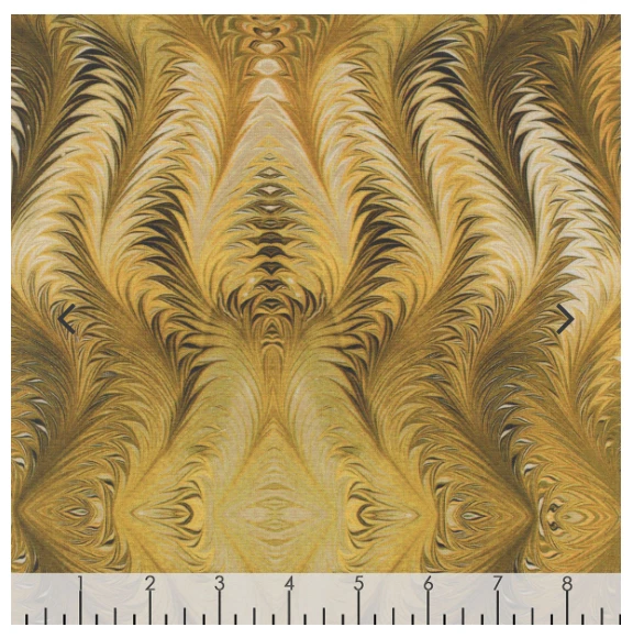 Tela de edredón 100 % algodón estampado dorado DELL ACADEMIA POR COMPRAR en el principio yarda Foto 3 de 3