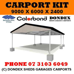 Dondex Triple Carport Kit 9 0x6 0x2 4 Gable Colorbond Roof Facia