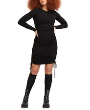 MSRP $69 Tape Drawstring Mini Dress Black Size Medium