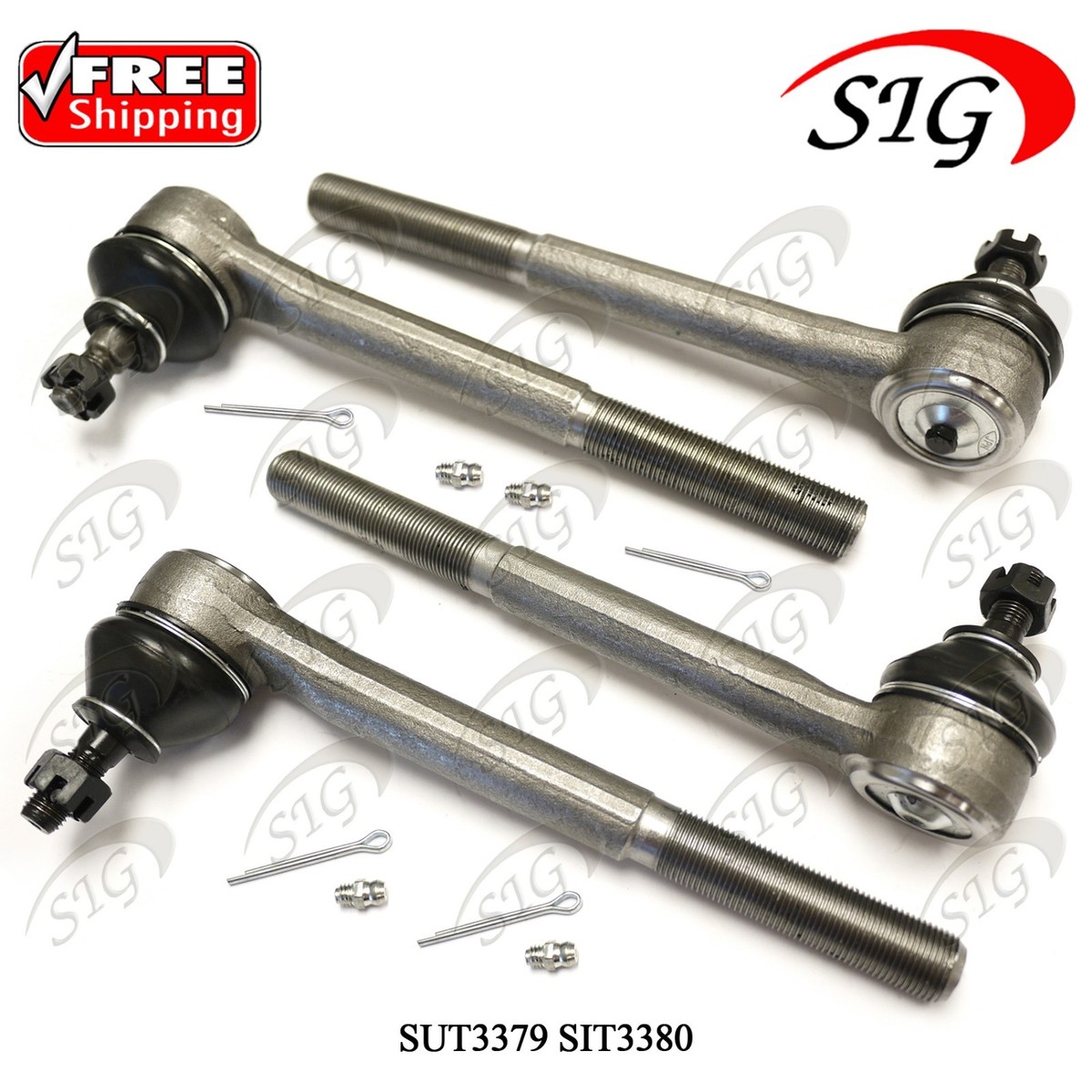 てつ For 1997-2000 Isuzu Hombre RWD Front Inner & Outer Steering Tie