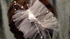 Bridal Hair Comb Newly Created - Silver and White, crystals, pearls