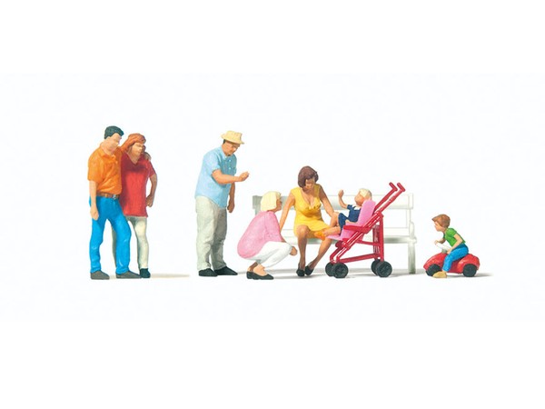 Preiser 10695 Familienausflug 7 Figuren Mit ZubehöR Exklusivserie H0 Neu-image