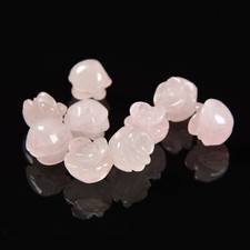 Rose Quartz Hand Carved Rose Flower Gemstone Beads 10mm 12mm 10pcs Per Strand