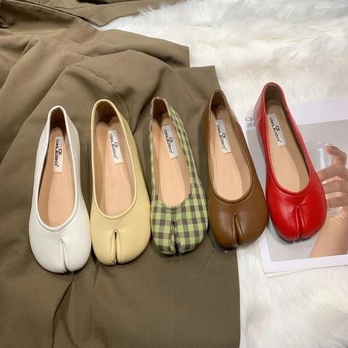 Lady Flat Elegant new Shoes Women Split Toe Flats Comfort Female Loafer Shoes - Picture 2 of 20