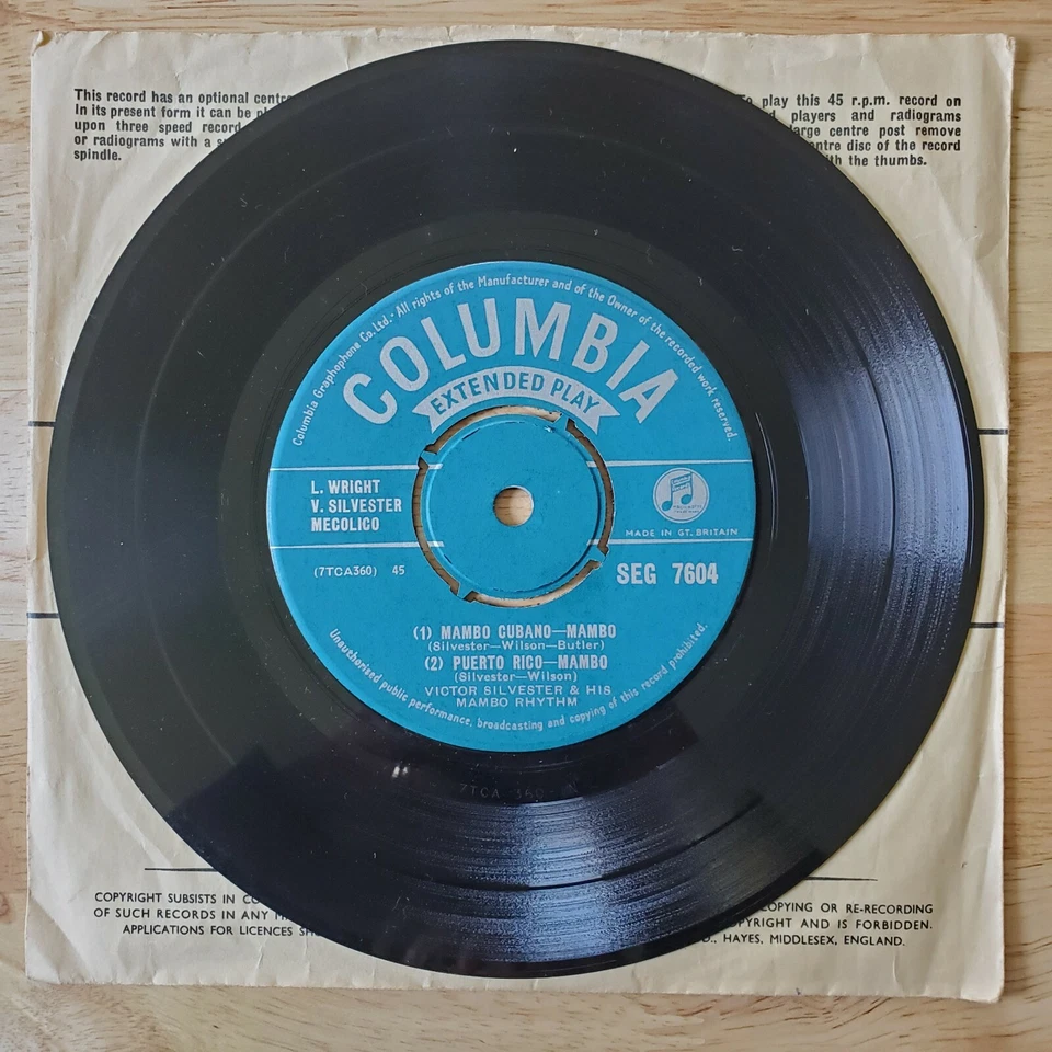 Victor Silvester Boliviana Mambo/Mambo Cubano 7" 45 RPM EP COLUMBIA SEG-7604 - Image 2 of 4