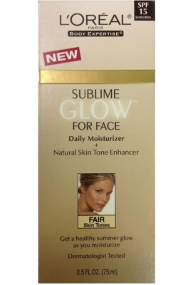1 L'OREAL SUBLIME GLOW FACE DAILY MOISTURIZER FAIR / MED SKIN TONE FREE SHIPPING